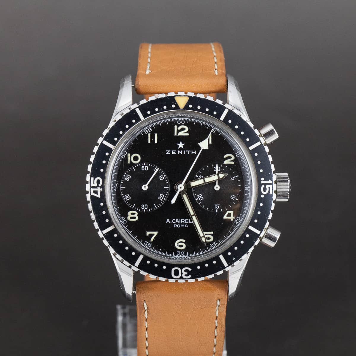 Harvinainen Zenith "A.Cairelli, Roma" lentäjän kronografi - Image 3