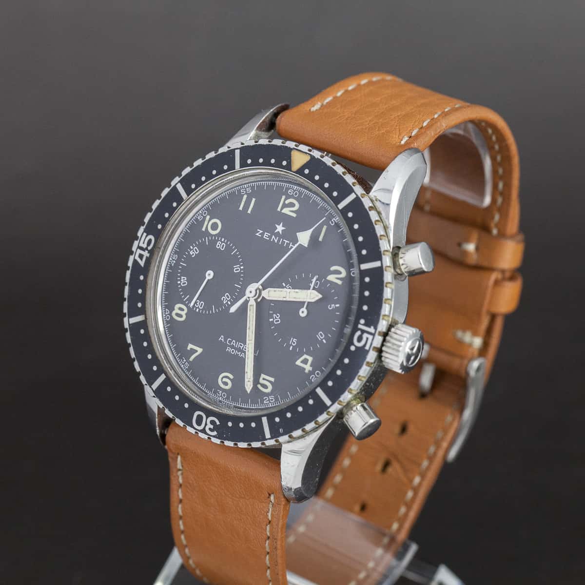 Harvinainen Zenith "A.Cairelli, Roma" lentäjän kronografi - Image 2