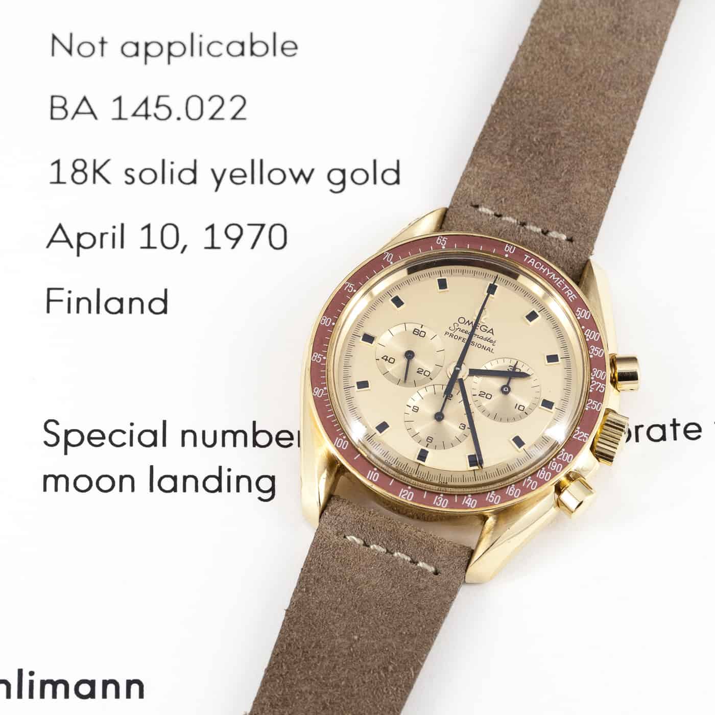 Harvinainen 18k Omega Speedmaster "Tribute to Astronauts" vuodelta 1969, Price on request - Image 11