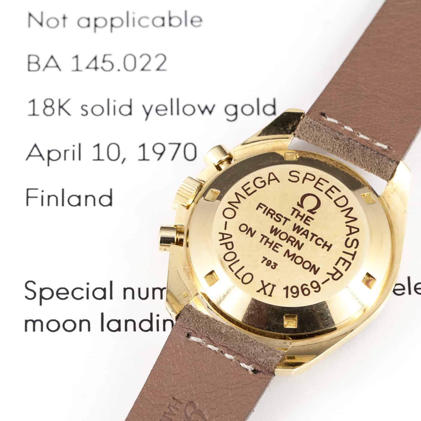 Harvinainen 18k Omega Speedmaster "Tribute to Astronauts" vuodelta 1969, Price on request - Image 12