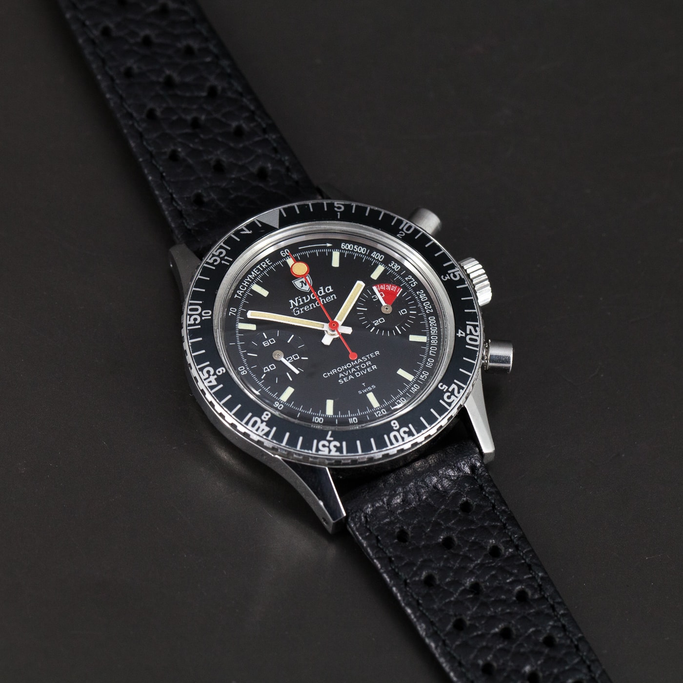 Nivada Grenchen Chronomaster Aviator-Sea Diver 1960-luvulta - Image 7