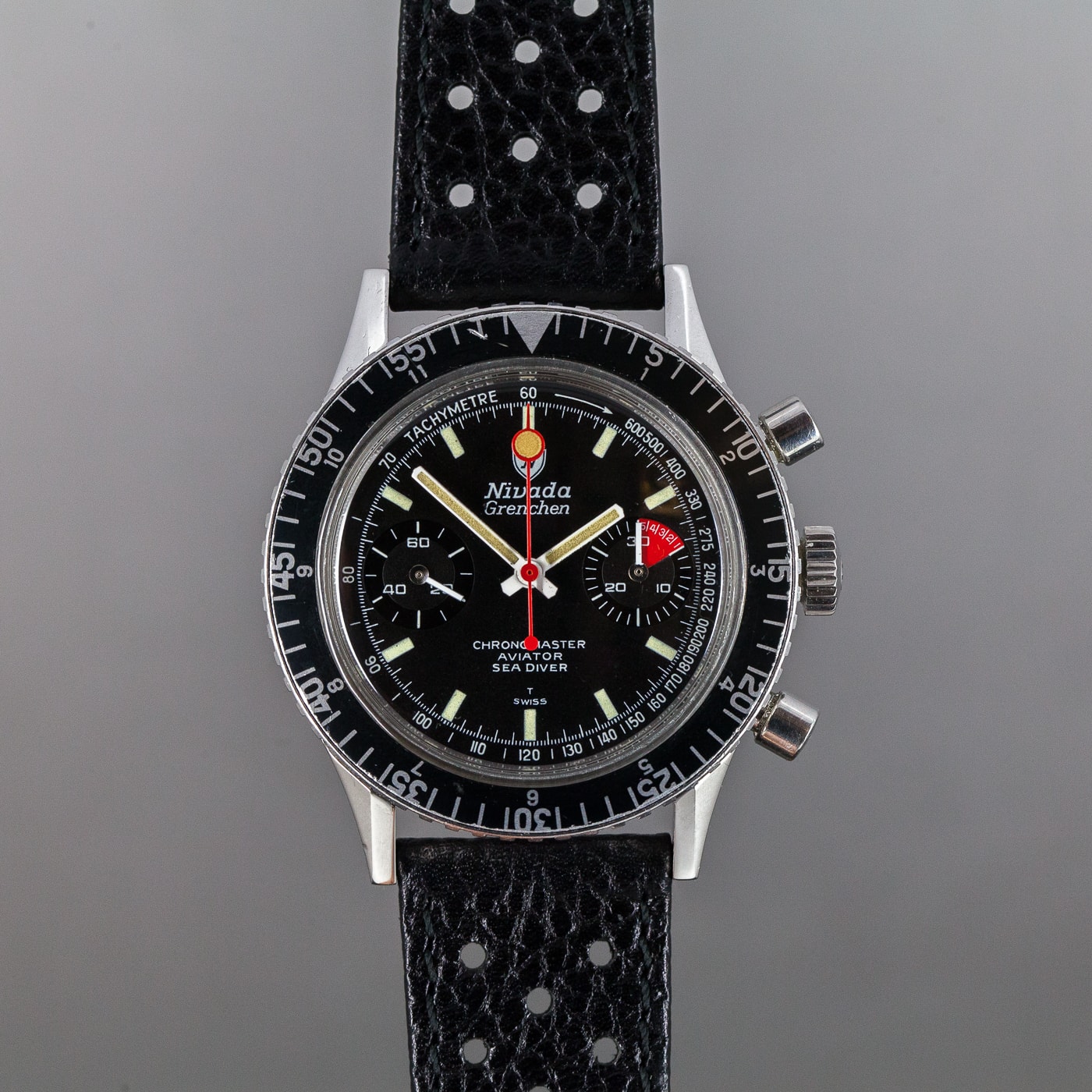 Nivada Grenchen Chronomaster Aviator-Sea Diver 1960-luvulta - Image 6