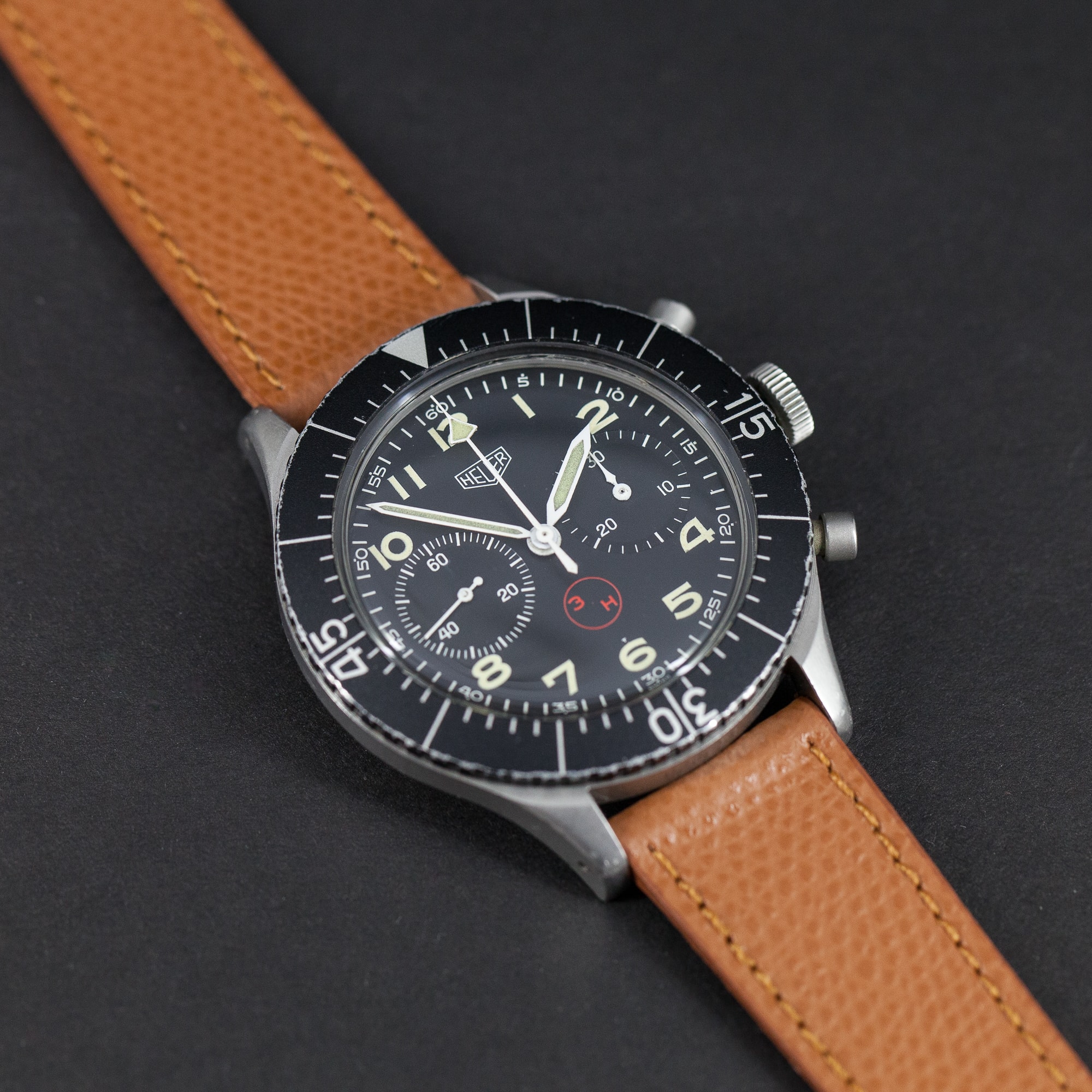 Heuer "Bund" taistelulentäjän kronografi 1960-luvulta - Image 4