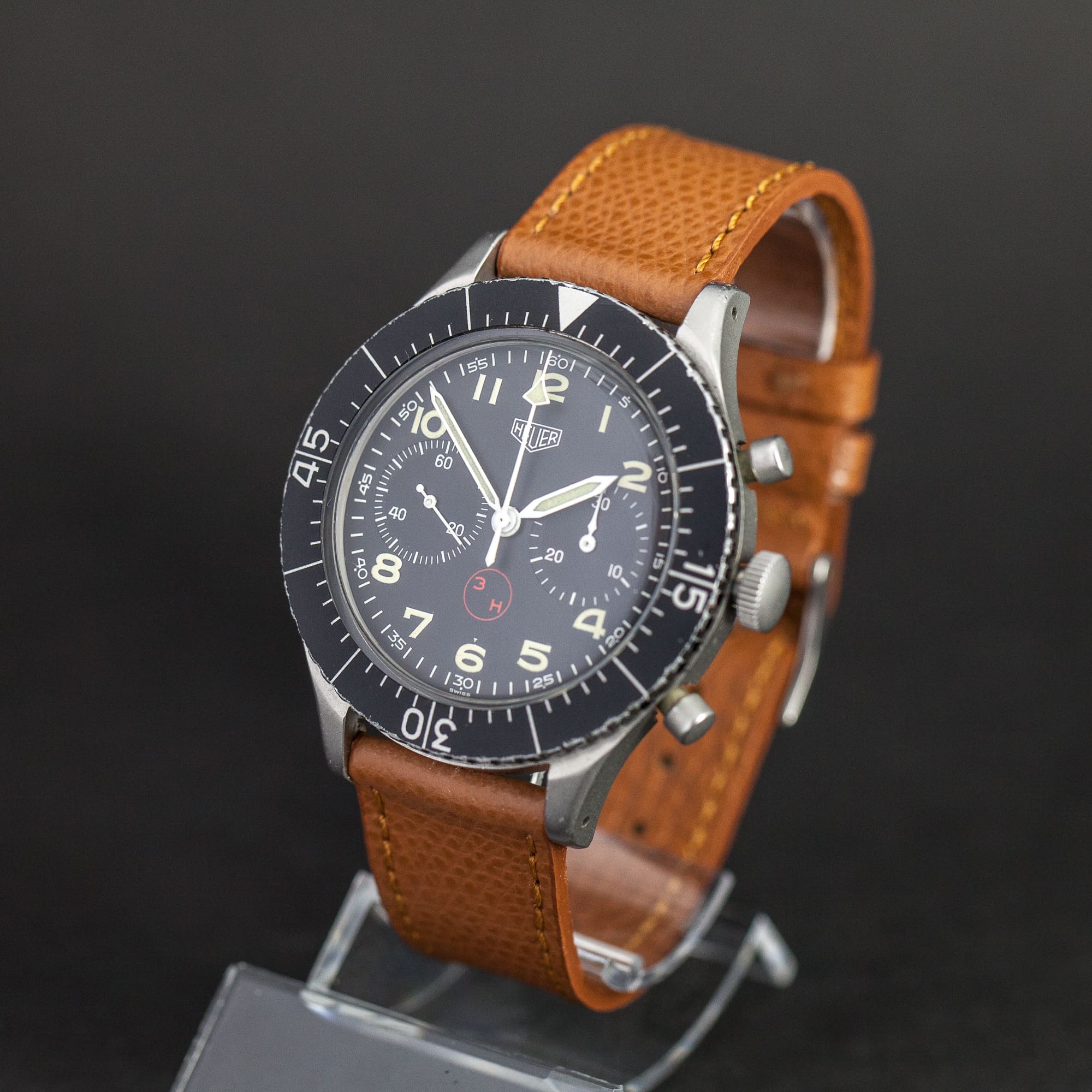 Heuer "Bund" taistelulentäjän kronografi 1960-luvulta - Image 5