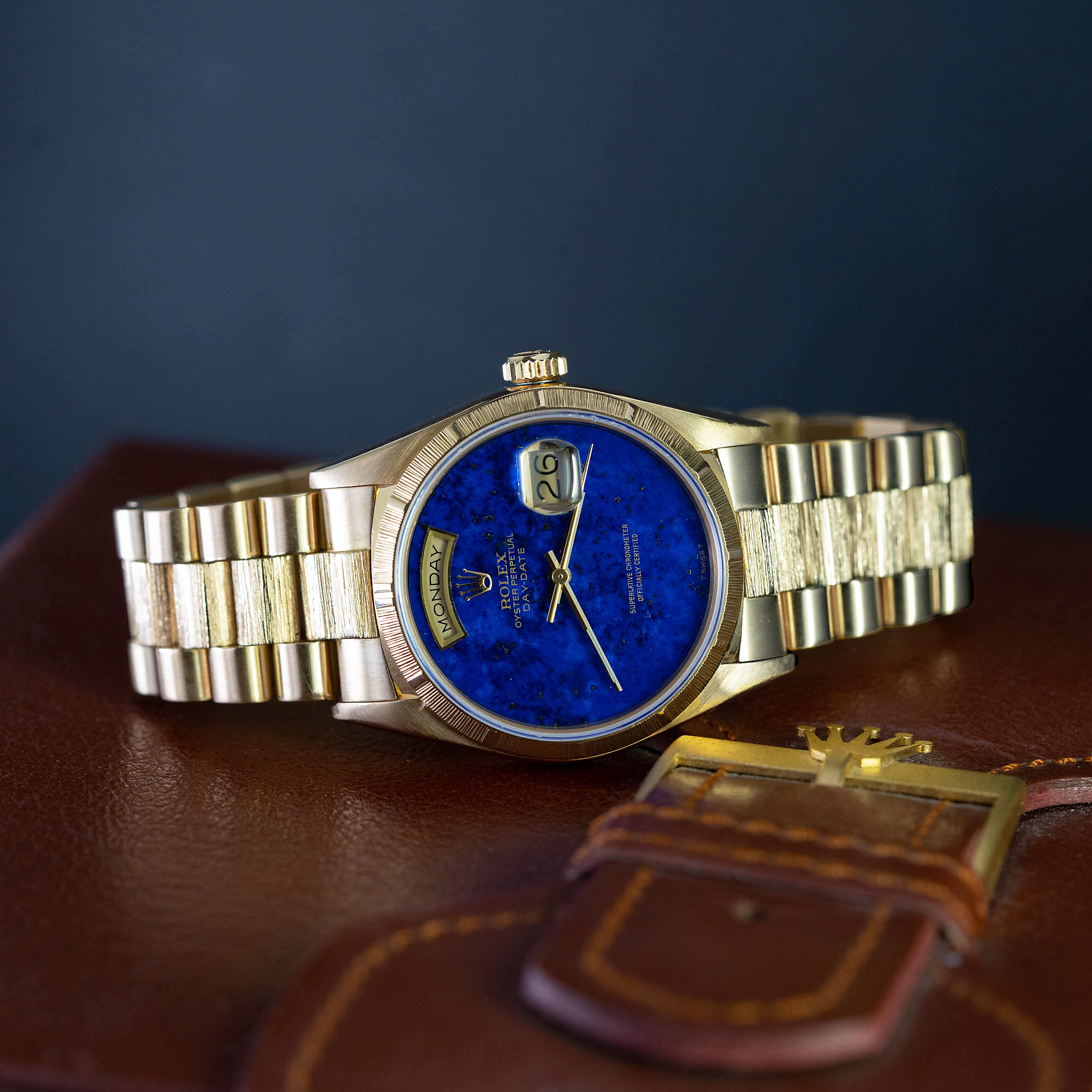 Rolex Day-Date "Bark-Lapis Lazuli" 18078 vuodelta 1988
