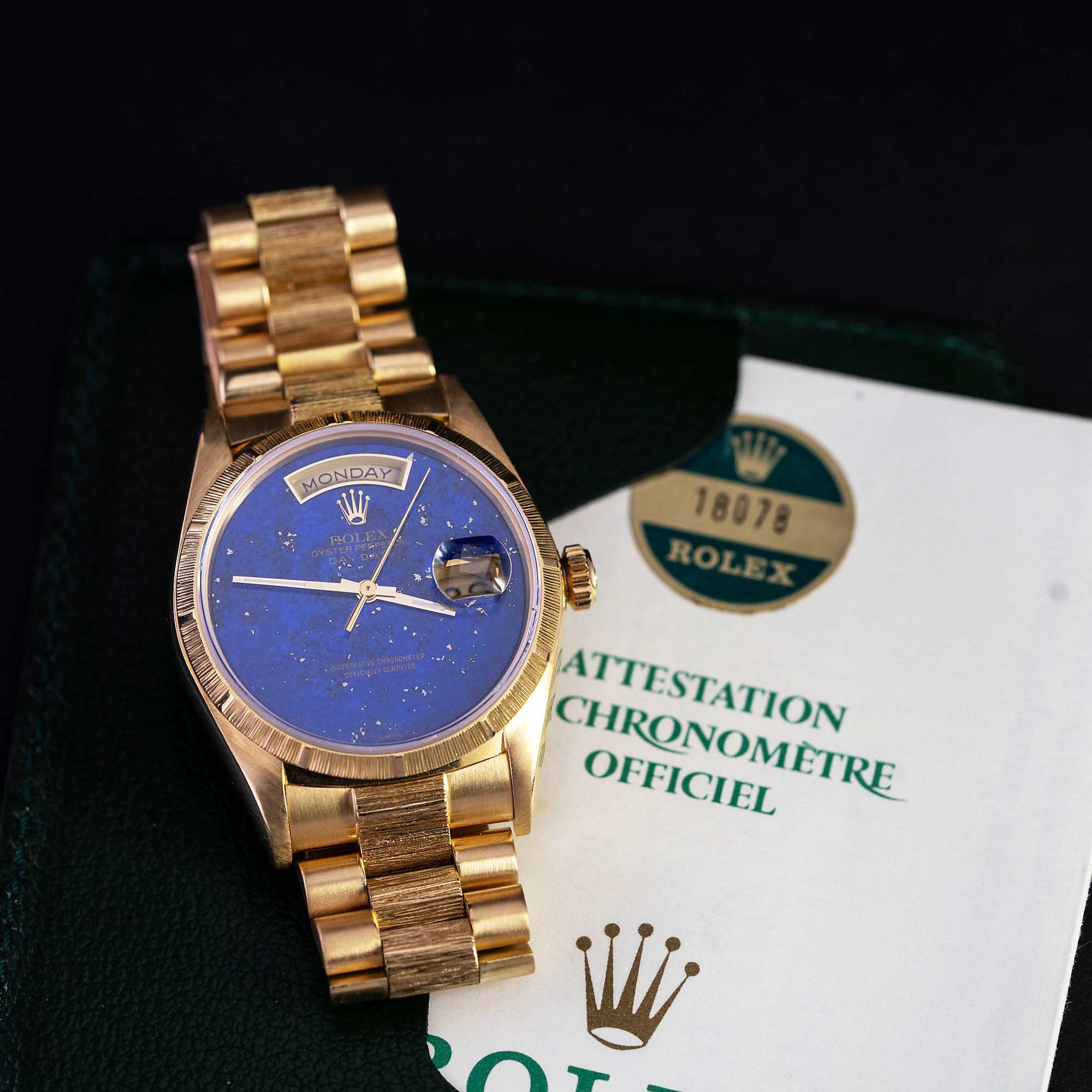 Rolex Day-Date "Bark-Lapis Lazuli" 18078 vuodelta 1988 - Image 6