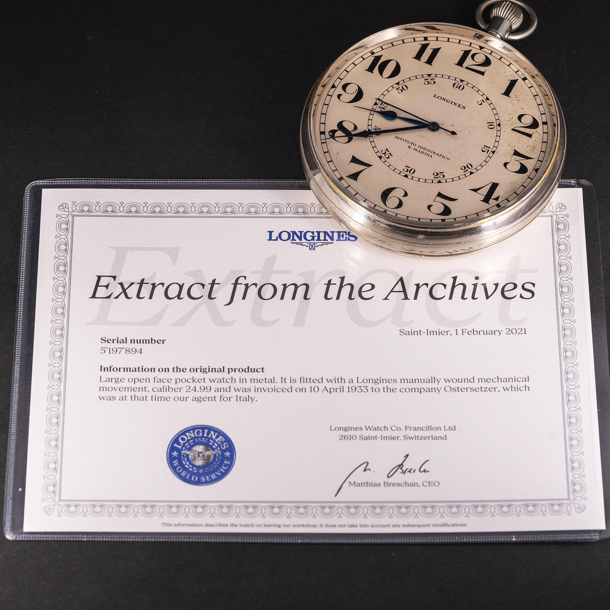 Longines Marina Militare, Italian laivaston kansikello vuodelta 1933 - Image 4