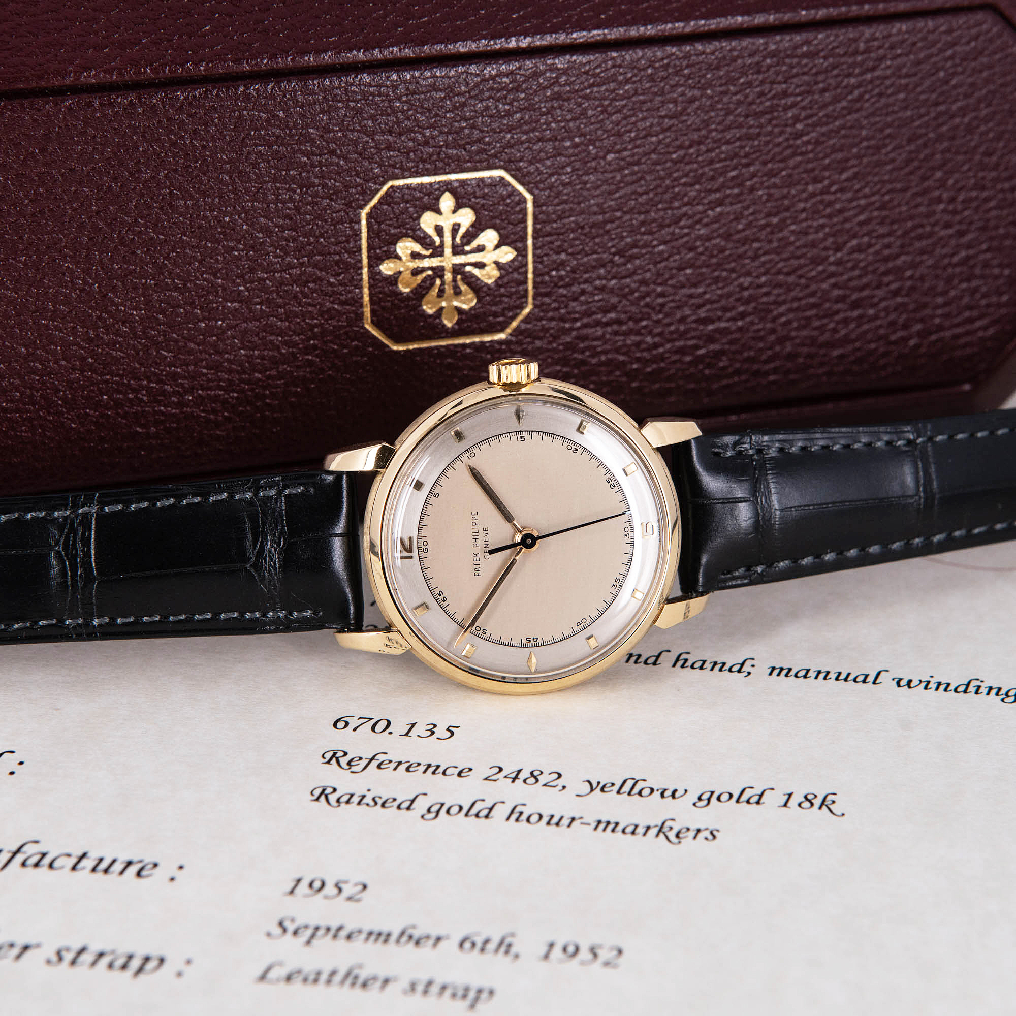 18k Patek Philippe Calatrava "Sector dial" 2482 vuodelta 1952 - Image 5