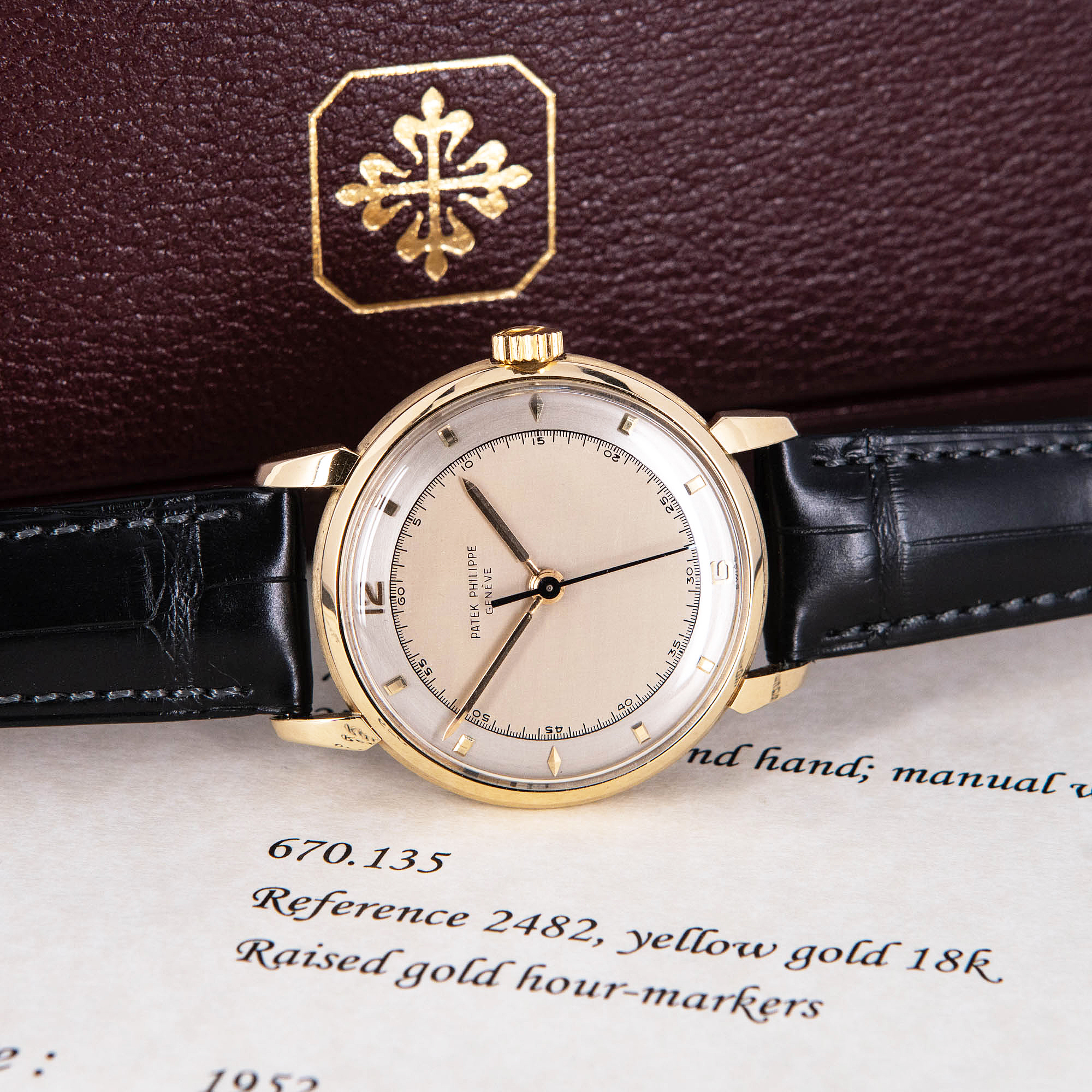 18k Patek Philippe Calatrava "Sector dial" 2482 vuodelta 1952 - Image 3