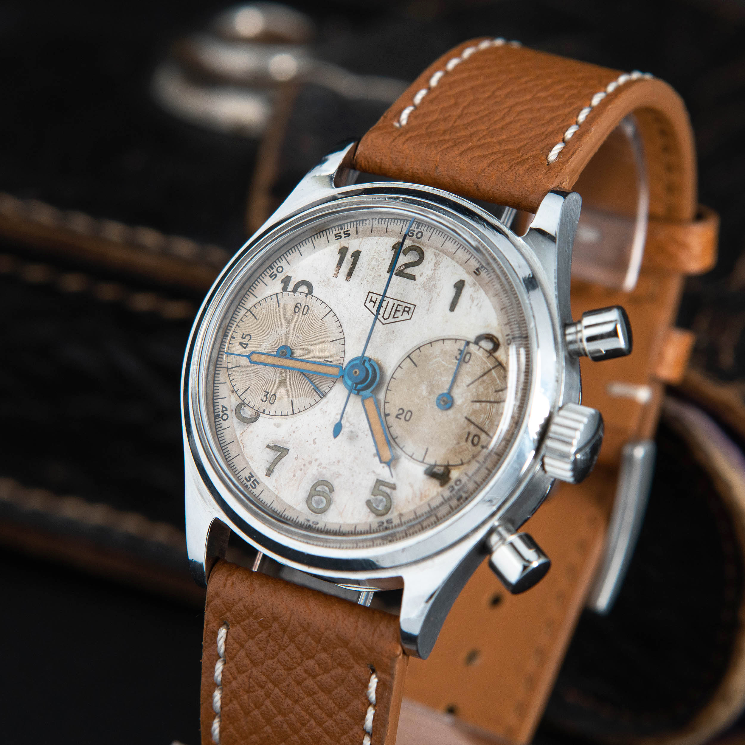 Heuer Big-Eyes 406 AR kronografi vuodelta 1949 - Image 2