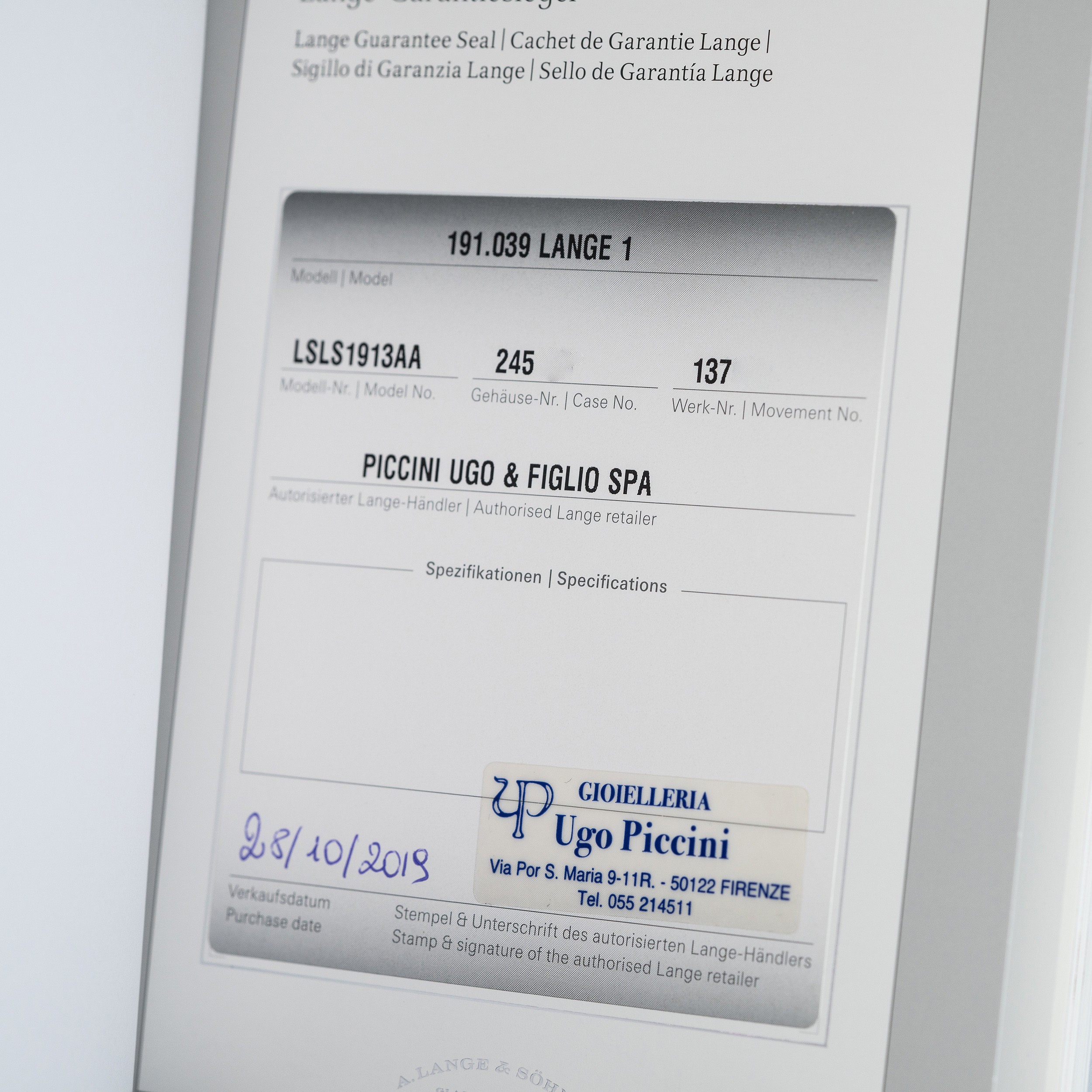 18k A.Lange & Söhne Lange 1 vuodelta 2019 FULL-SET - Image 8