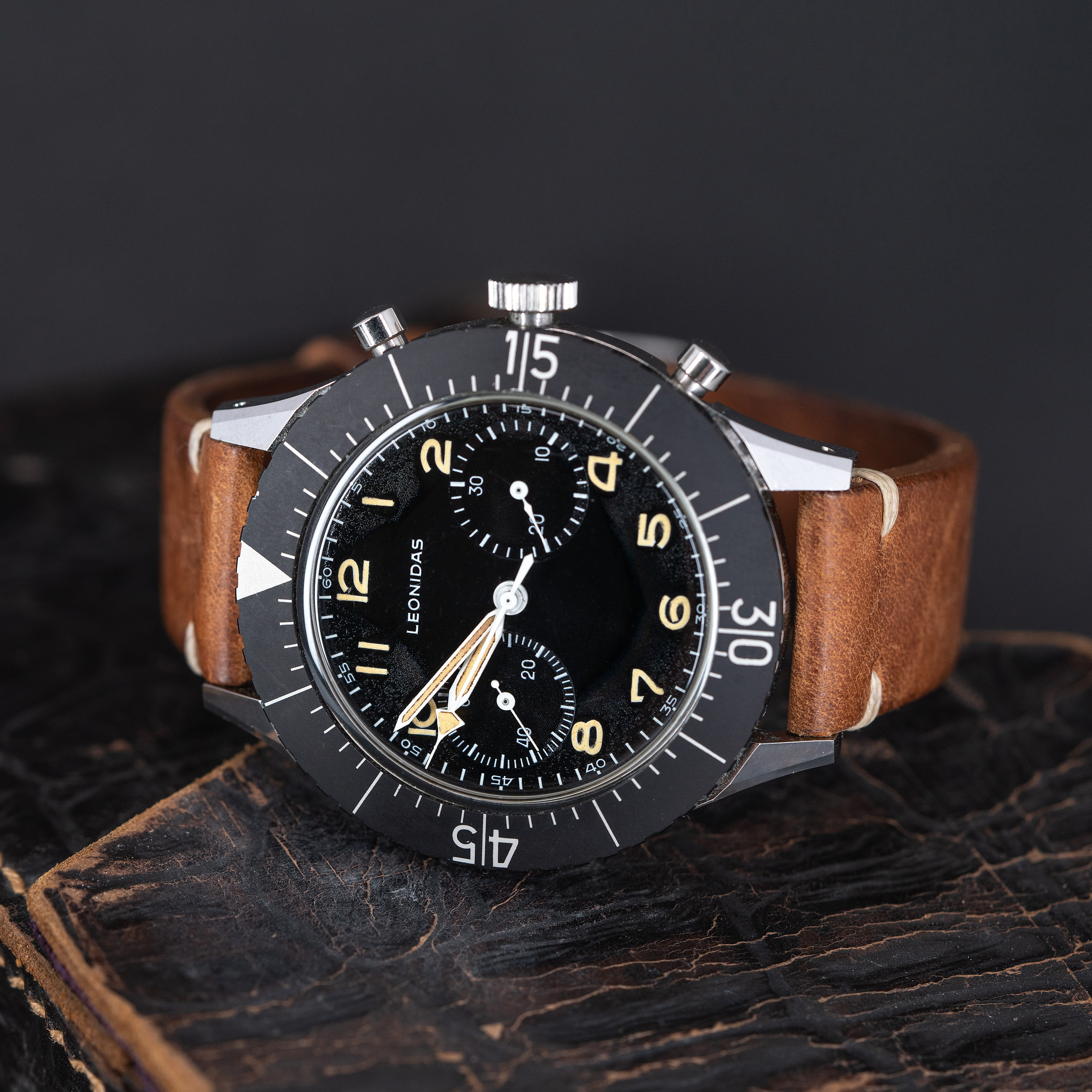 Leonidas TIPO CP-2 Esercito Italiano lentäjän kronografi vuodelta 1965 - Image 11