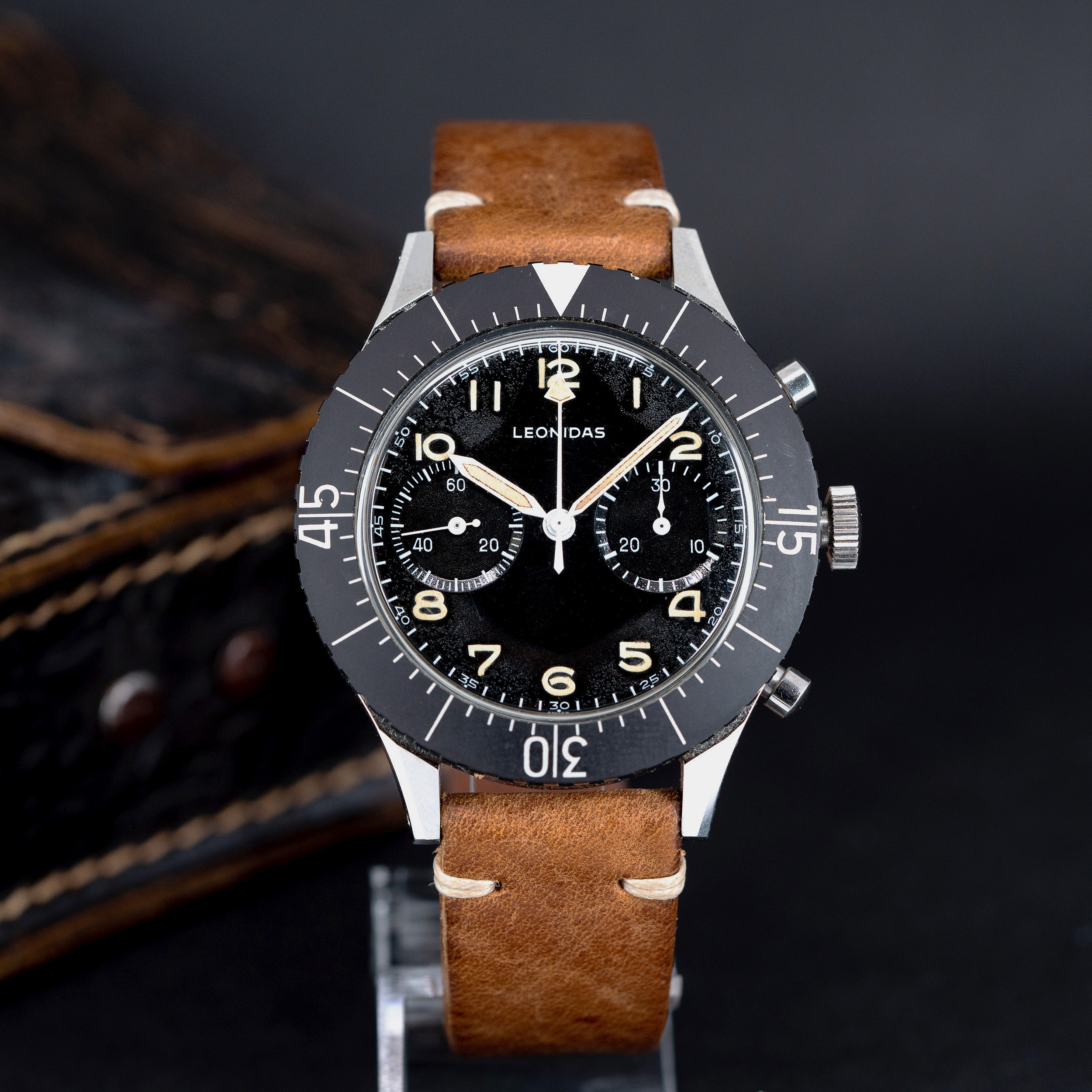 Leonidas TIPO CP-2 Esercito Italiano lentäjän kronografi vuodelta 1965 - Image 4