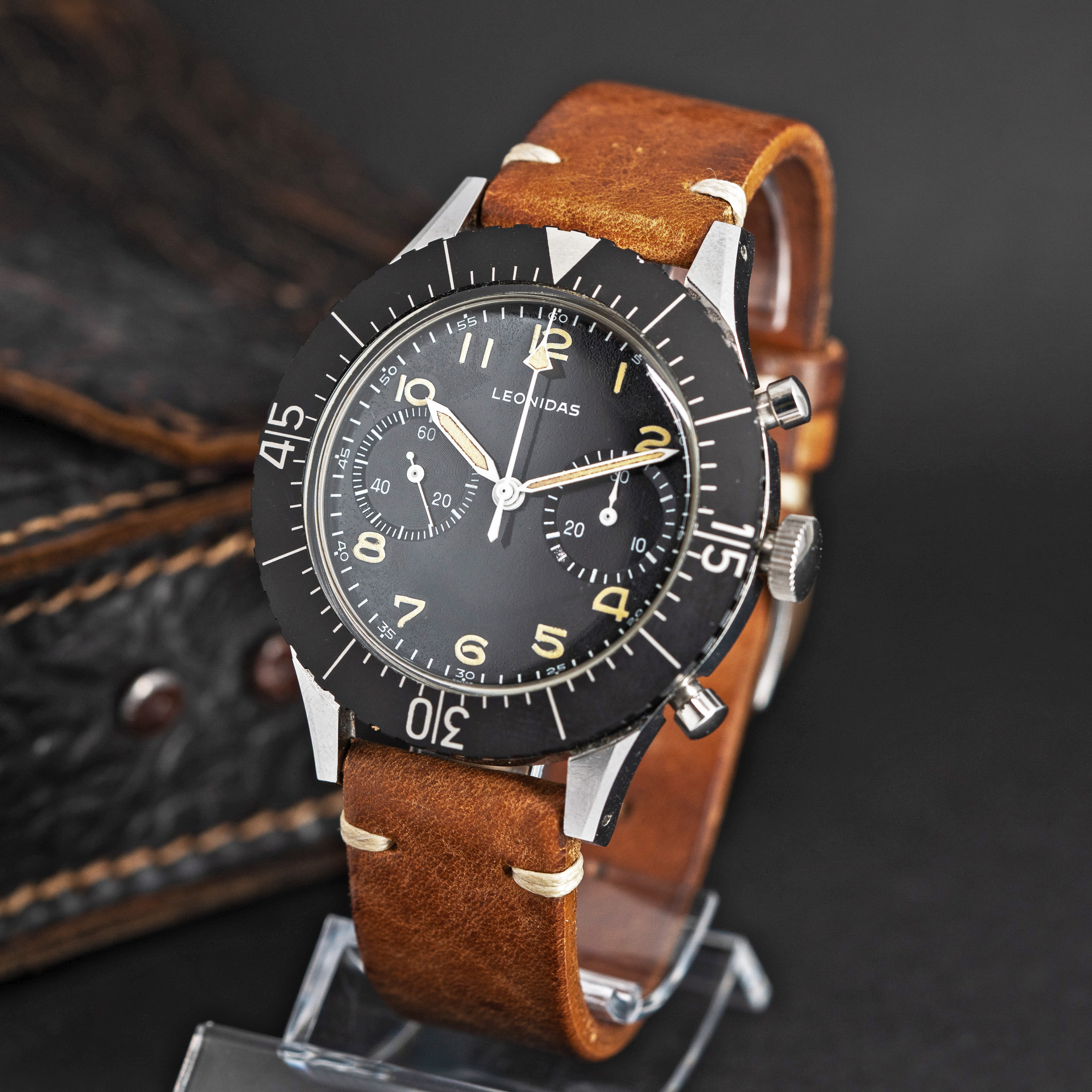 Leonidas TIPO CP-2 Esercito Italiano lentäjän kronografi vuodelta 1965