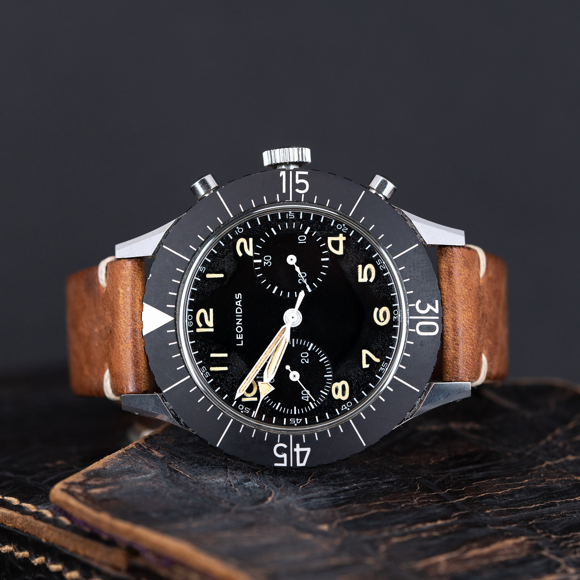 Leonidas TIPO CP-2 Esercito Italiano lentäjän kronografi vuodelta 1965 - Image 7