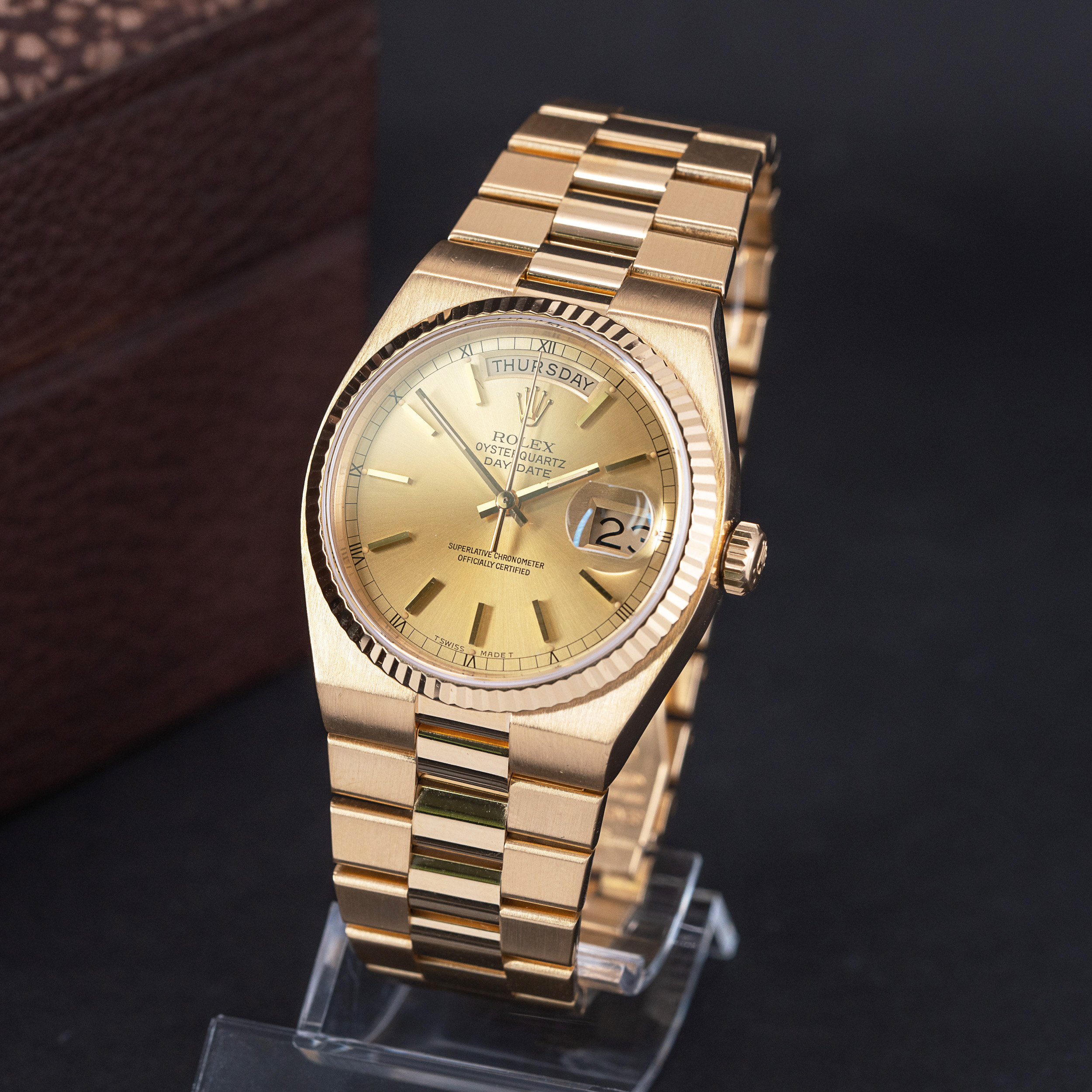 18k Rolex Oysterquartz Day-Date 19018 vuodelta 1986 FULL-SET