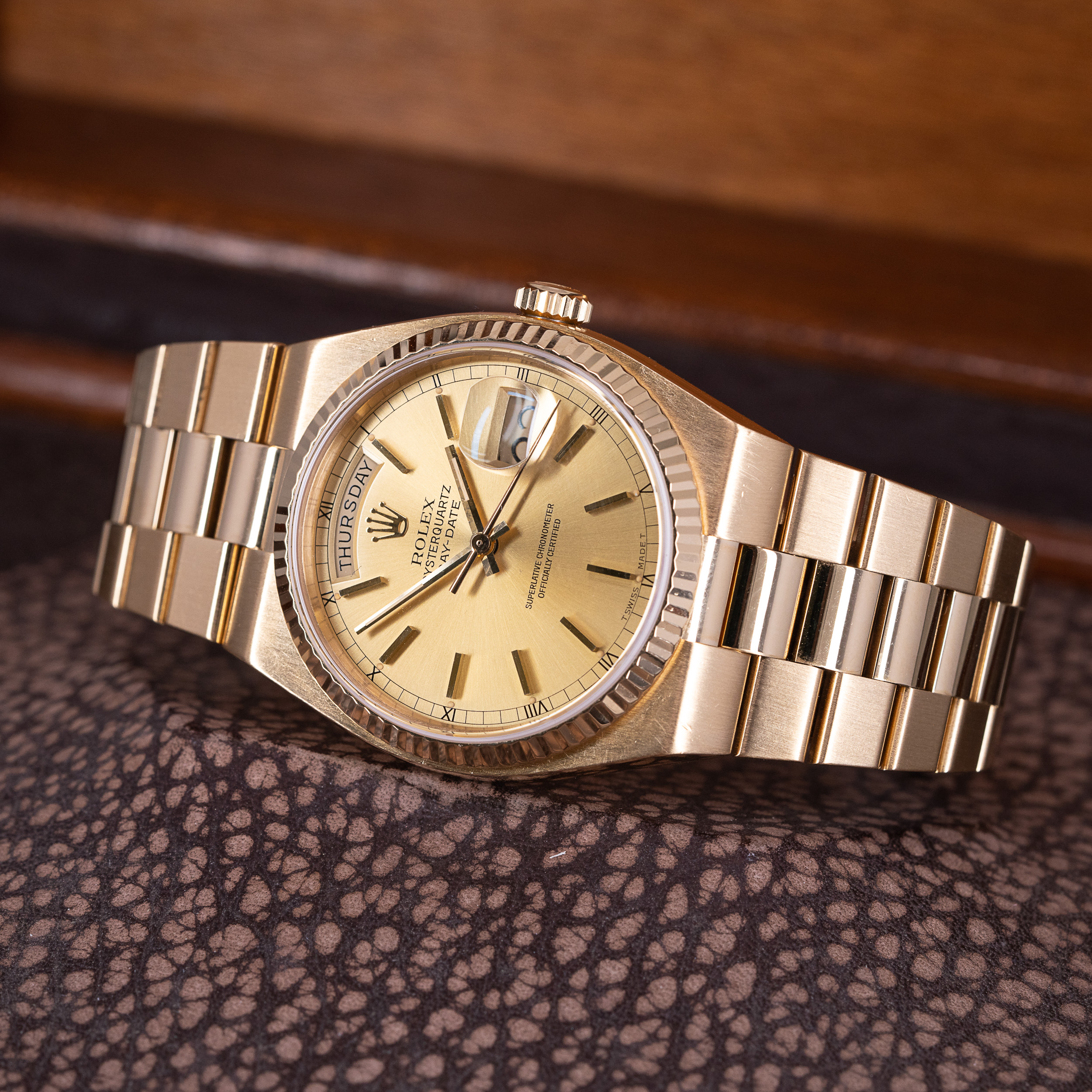 18k Rolex Oysterquartz Day-Date 19018 vuodelta 1986 FULL-SET - Image 6