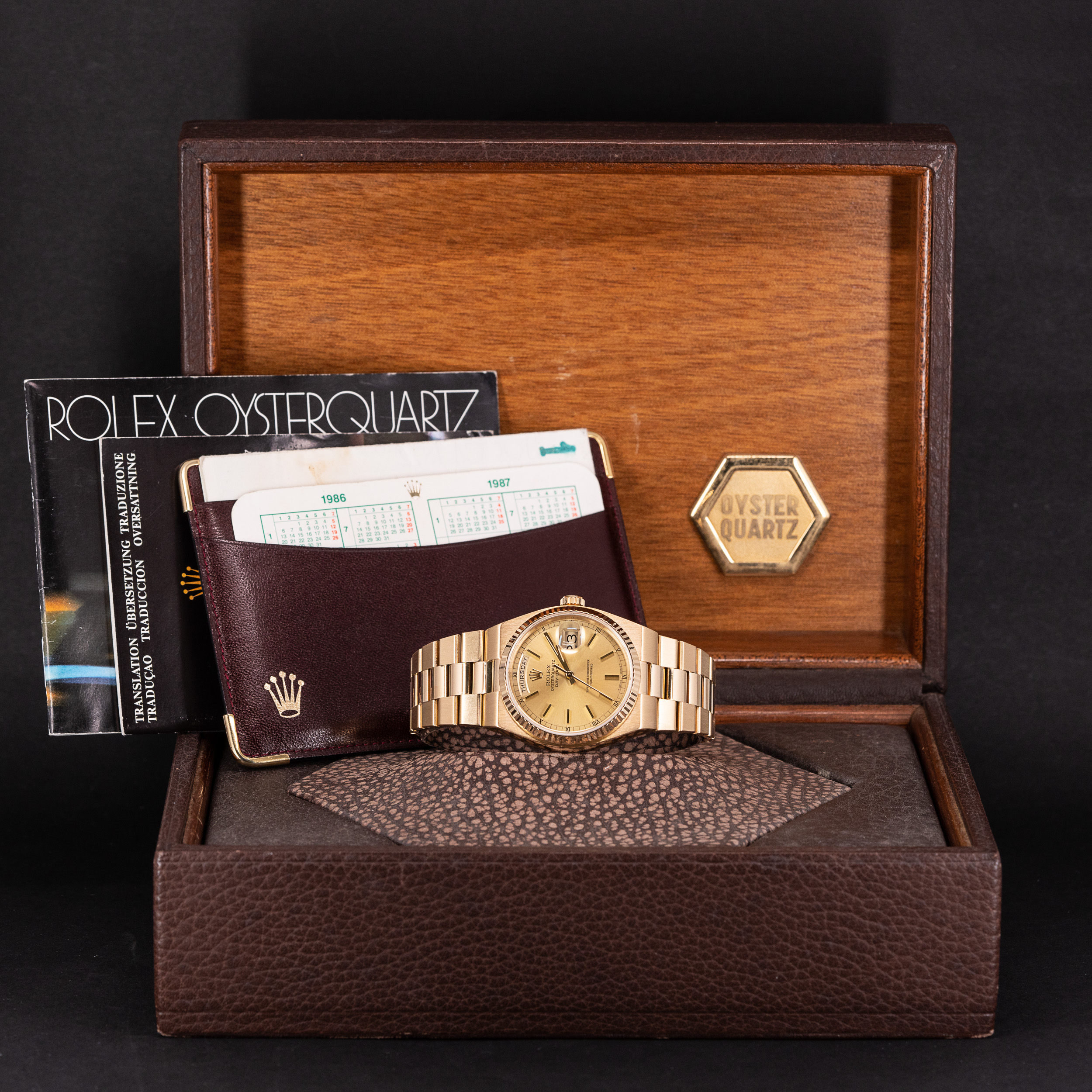 18k Rolex Oysterquartz Day-Date 19018 vuodelta 1986 FULL-SET - Image 11