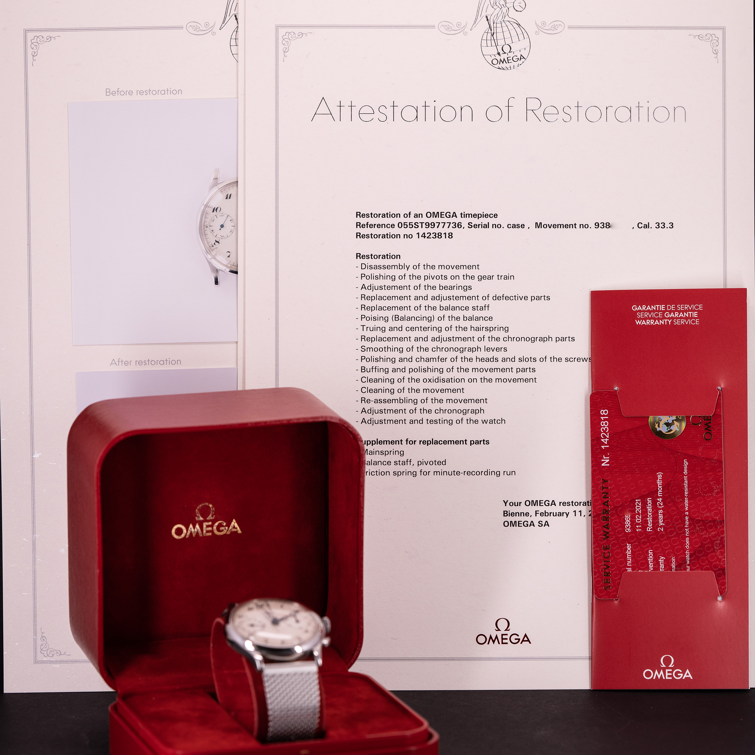 Omega CK987 33.3 kronografi vuodelta 1939 - Image 9