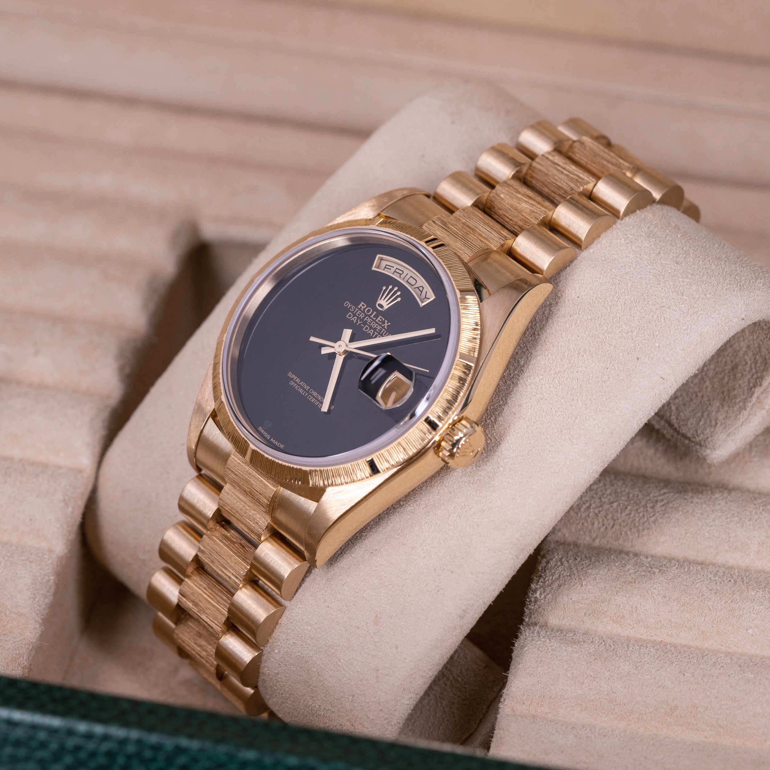 18k Rolex Day-Date 18248 Bark-Onyx vuodelta 1999 FULL-SET - Image 7