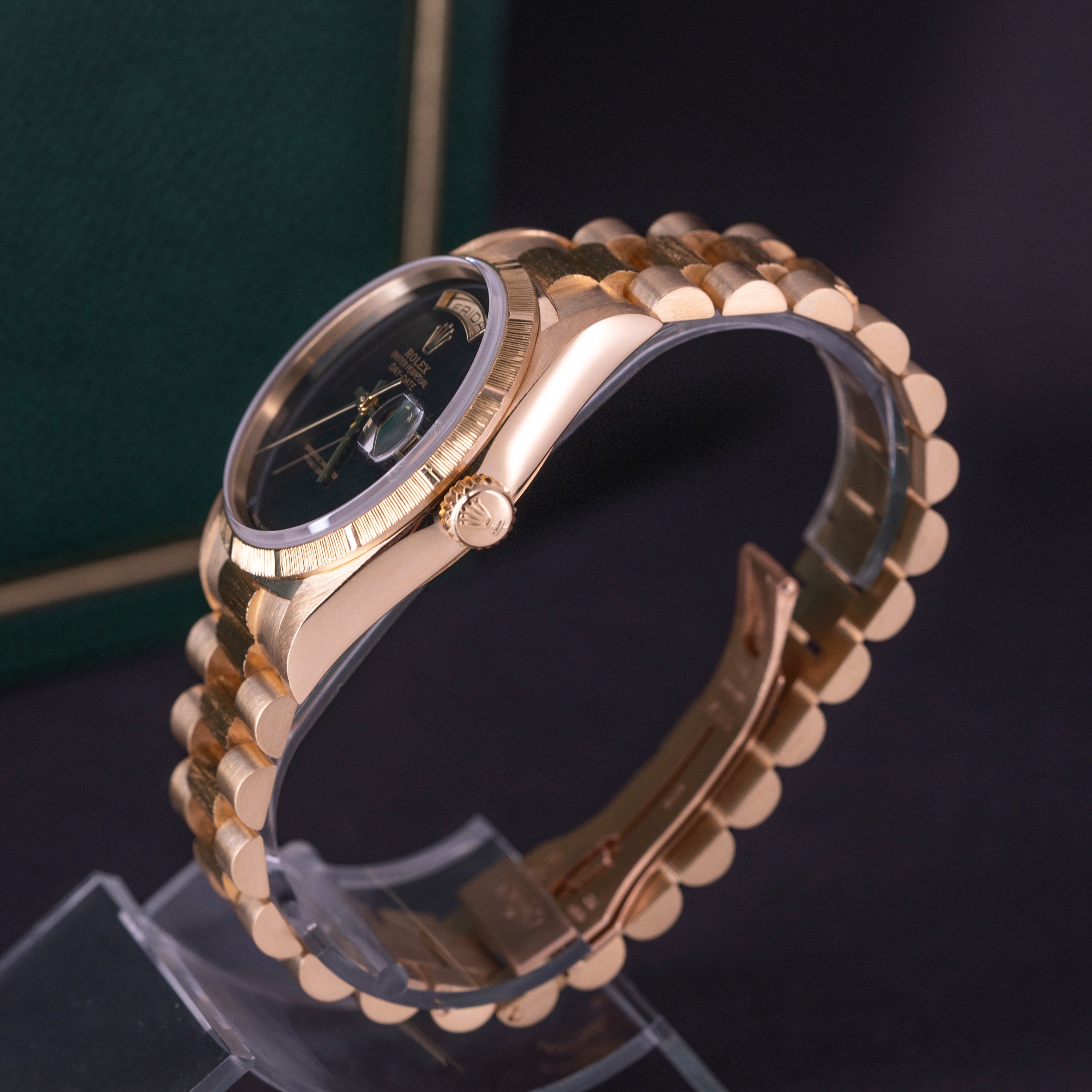 18k Rolex Day-Date 18248 Bark-Onyx vuodelta 1999 FULL-SET - Image 4