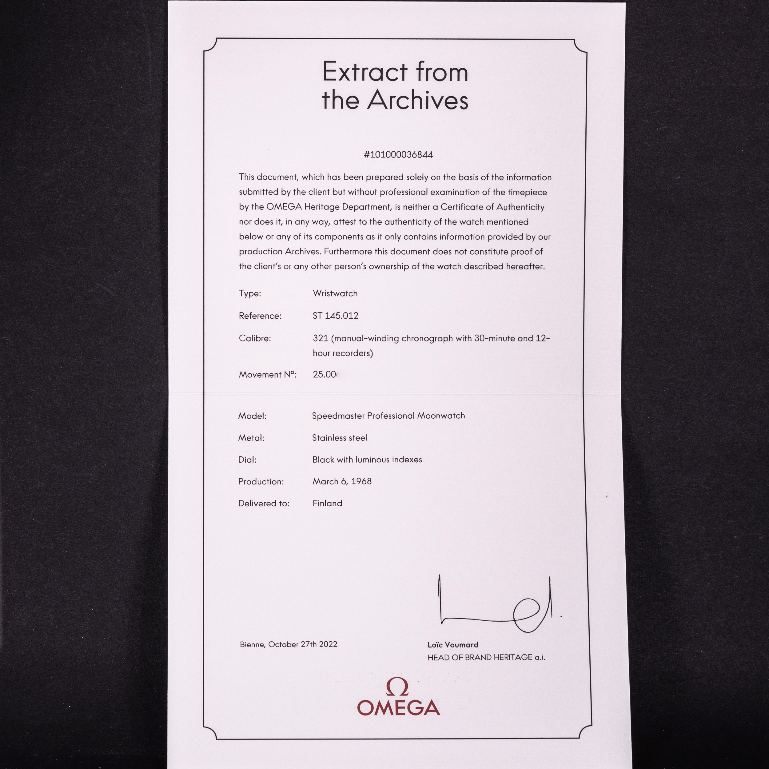 Omega Speedmaster Professional vuodelta 1967/68, Suomikello - Image 9