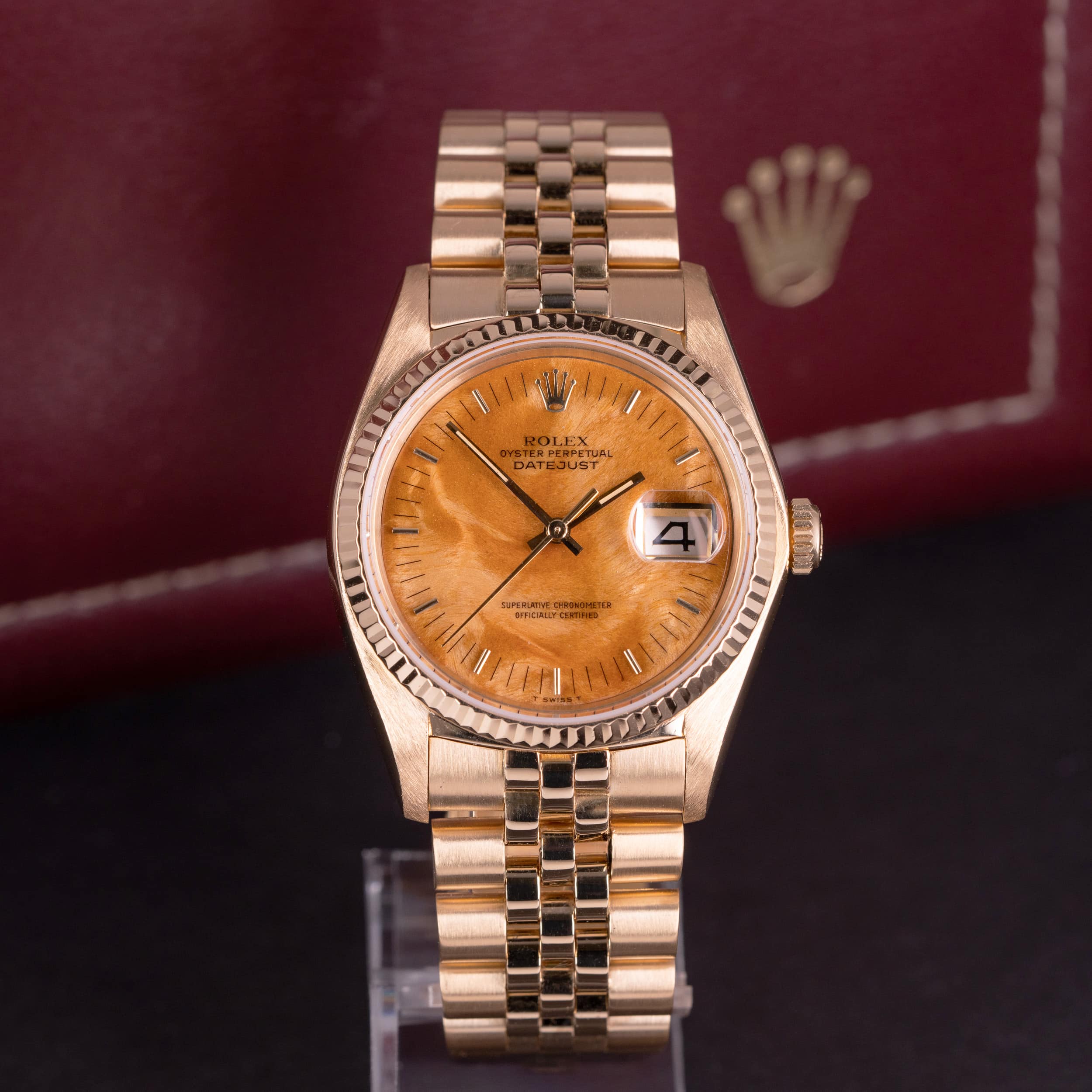 18k Rolex Datejust 16018 "Birch wood" vuodelta 1979