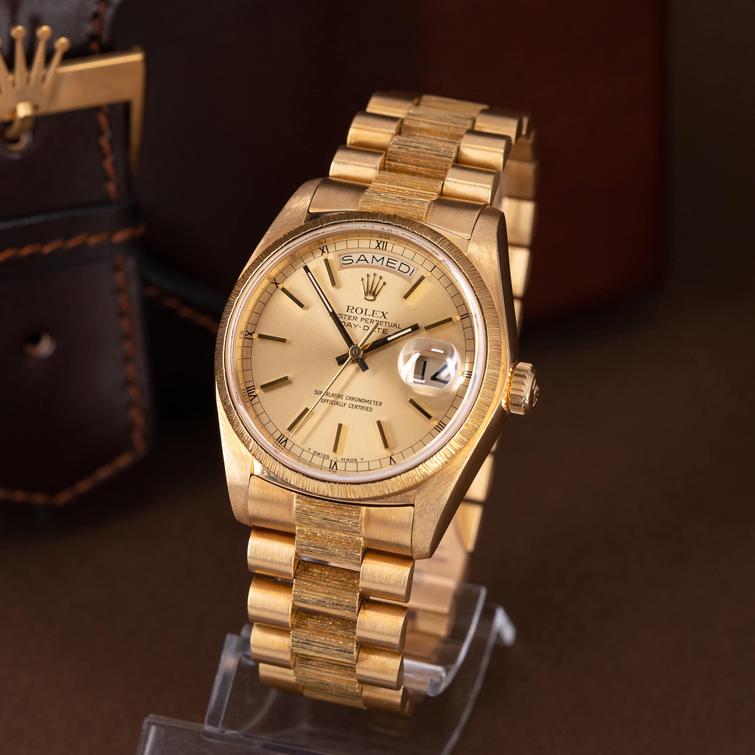 18k Rolex Day-Date 18038 Bark vuodelta 1978 - Image 2