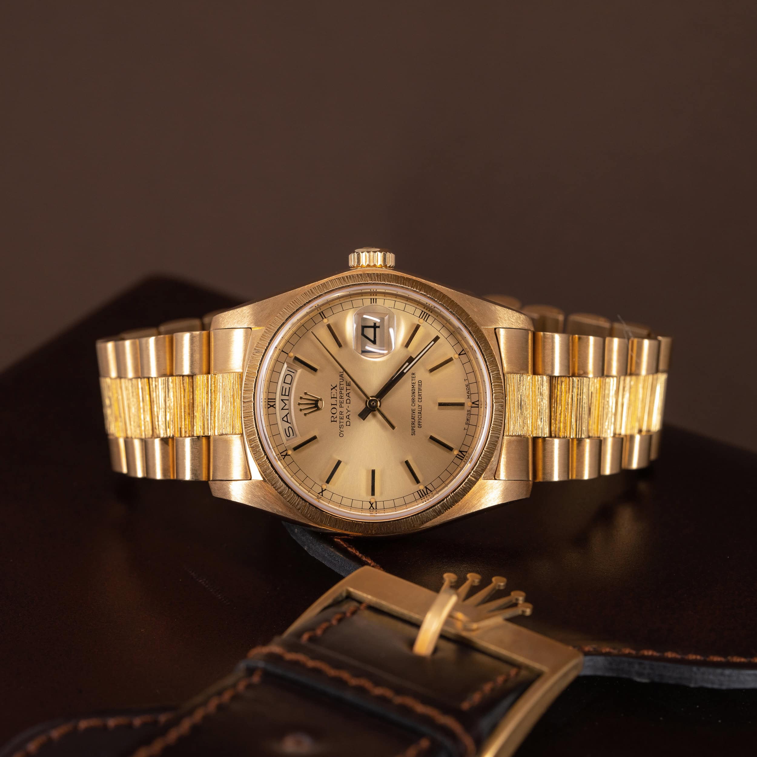 18k Rolex Day-Date 18038 Bark vuodelta 1978 - Image 4