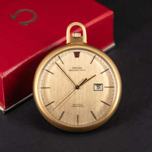 18k Omega De-Ville Megasonic Chronometer taskukello vuodelta 1973