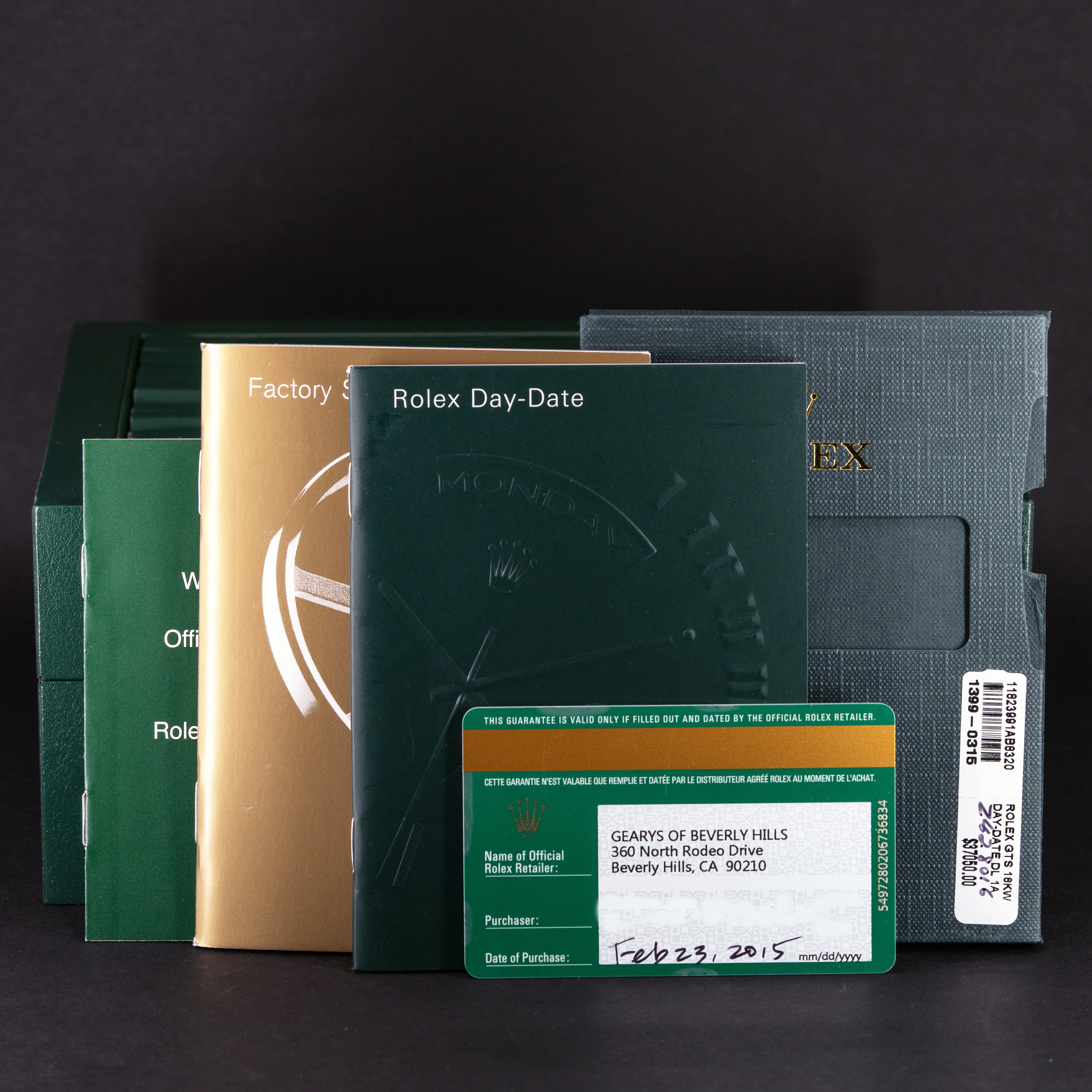 18k Rolex Day-Date 118239 vuodelta 2015, FULL-SET - Image 12