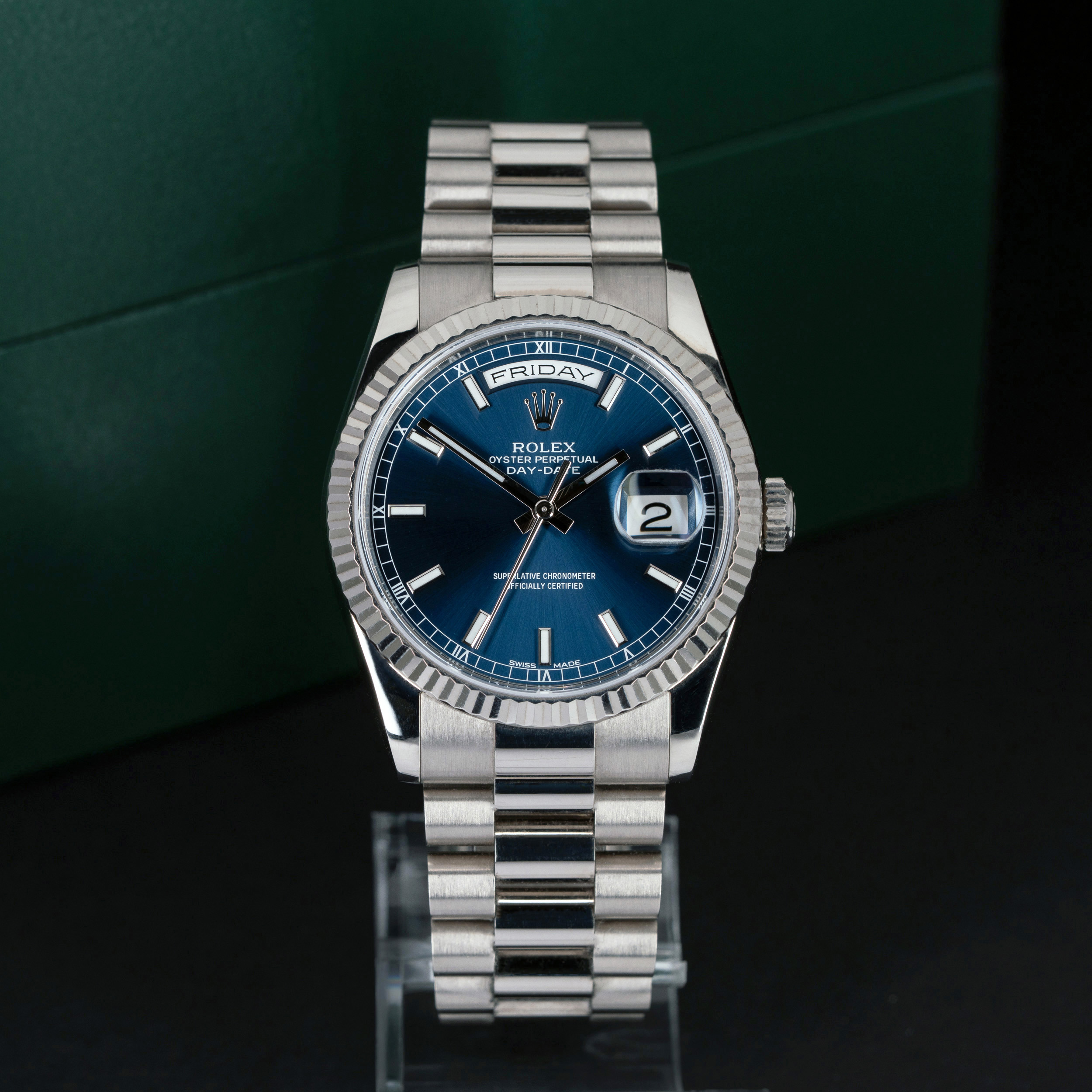 18k Rolex Day-Date 118239 vuodelta 2015, FULL-SET