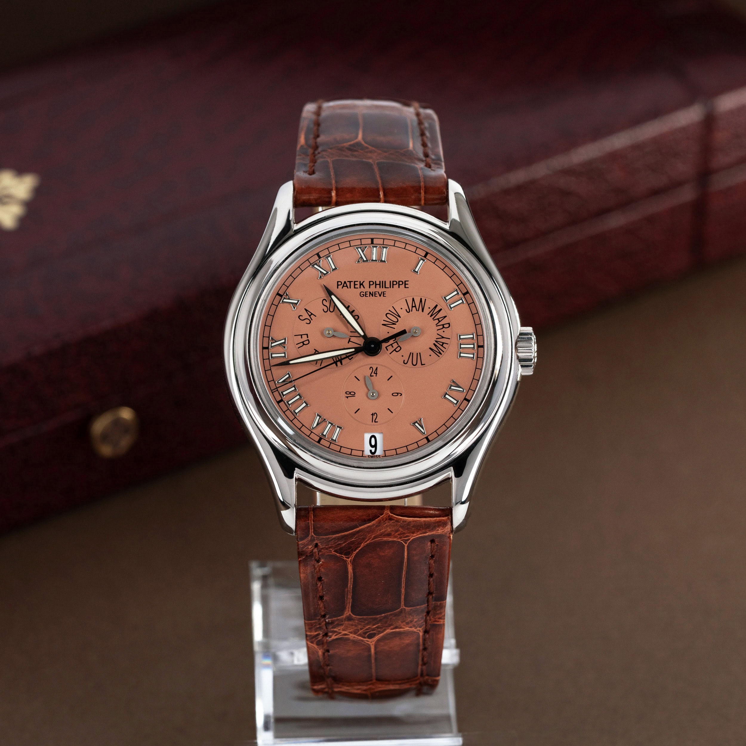 18k Patek Philippe Annual Calendar Salmon 5035G vuodelta 1998, FULL-SET