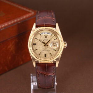 18k Rolex Day-Date Bark-Linen vuodelta 1970