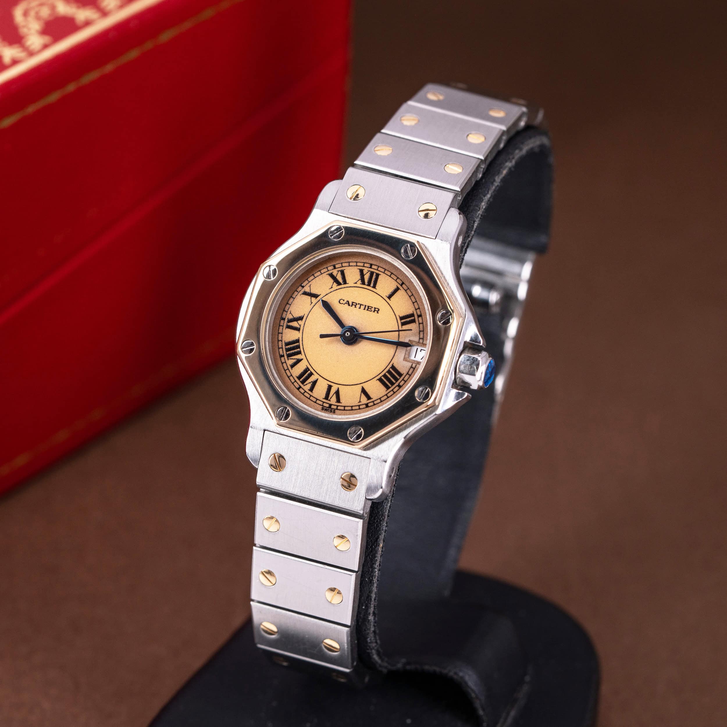 Cartier Santos Octagon Tropical vuodelta 1995 FULL-SET - Image 2