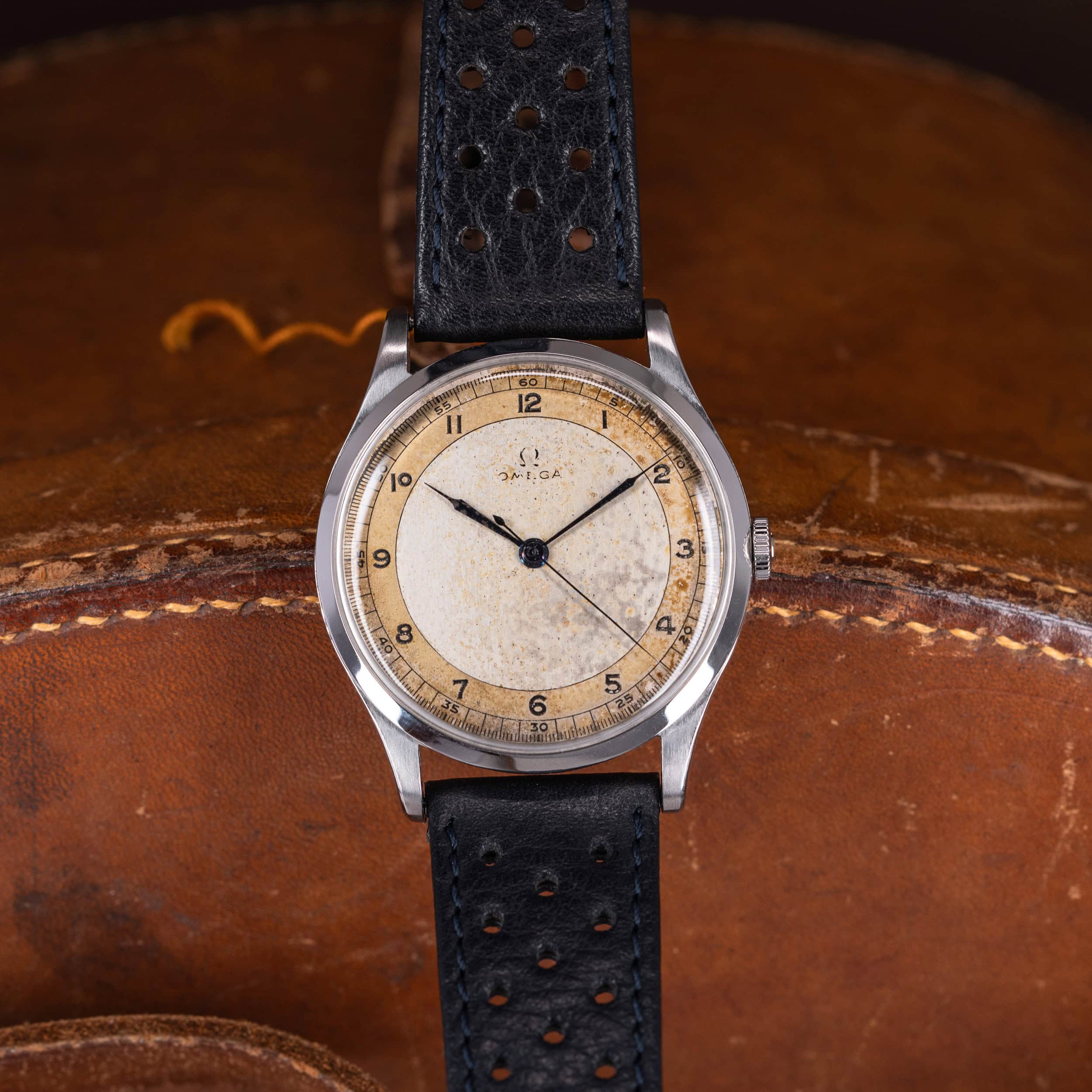 Omega Jumbo rannekello vuodelta 1943 "III/KTR 1 Majuri Pentti Mäkinen"